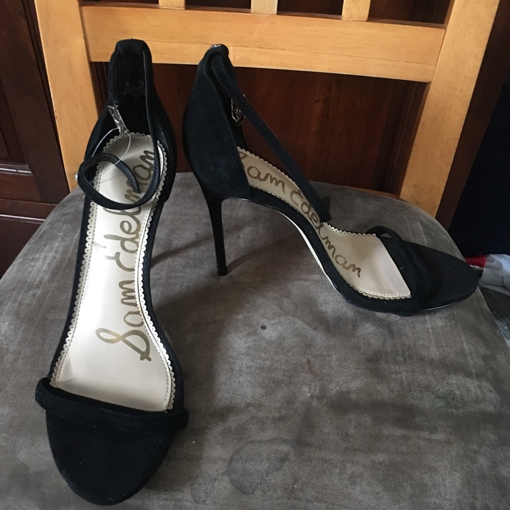 Black strappy heels